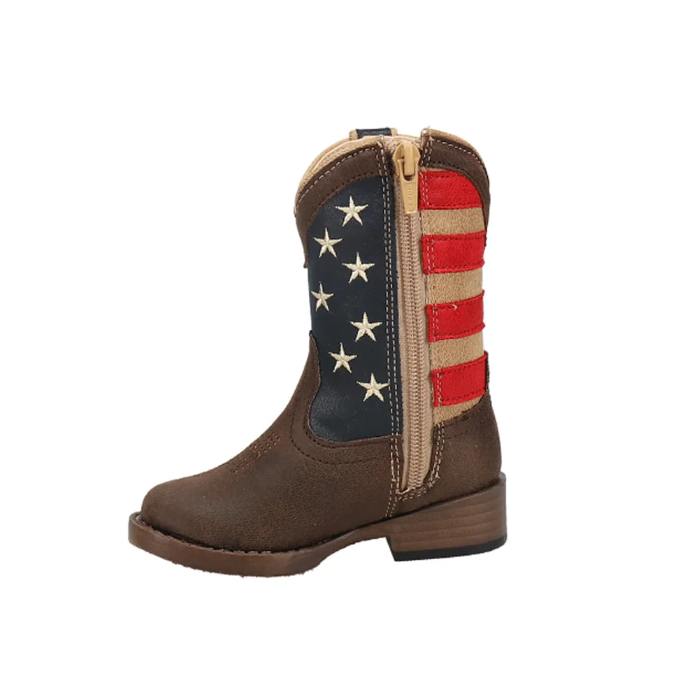American Patriot Square Toe Cowboy Boots (Toddler) Kids Muck Boots