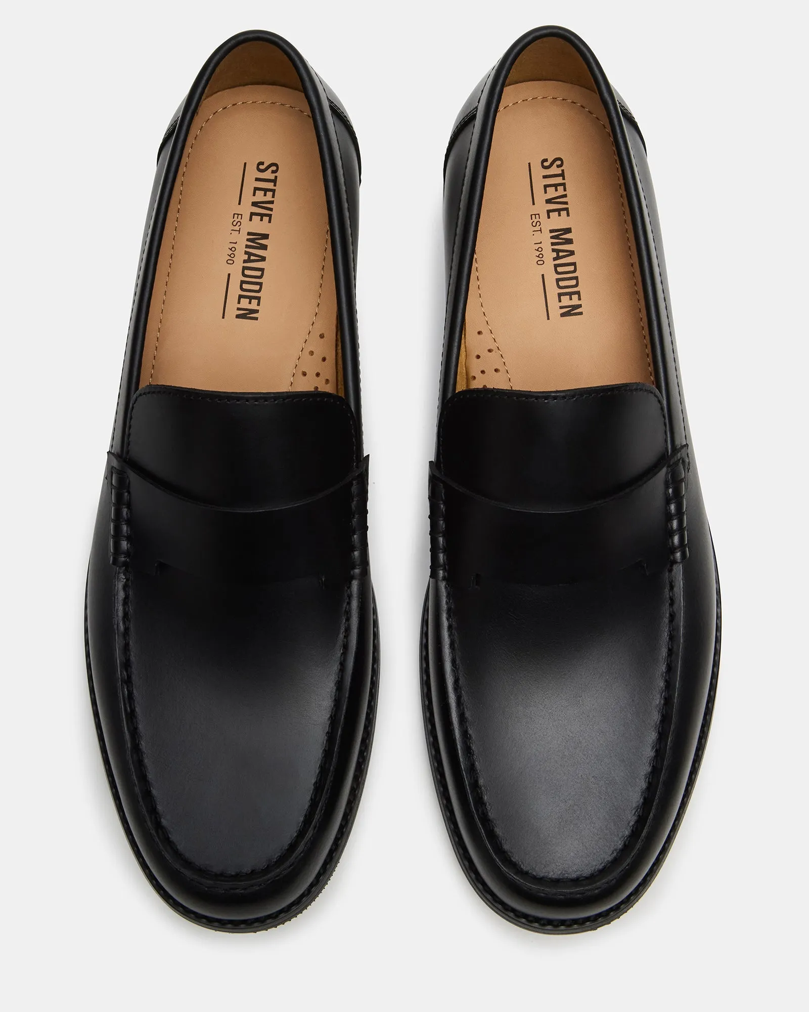 COLVER BLACK LEATHER Style Penny Loafers