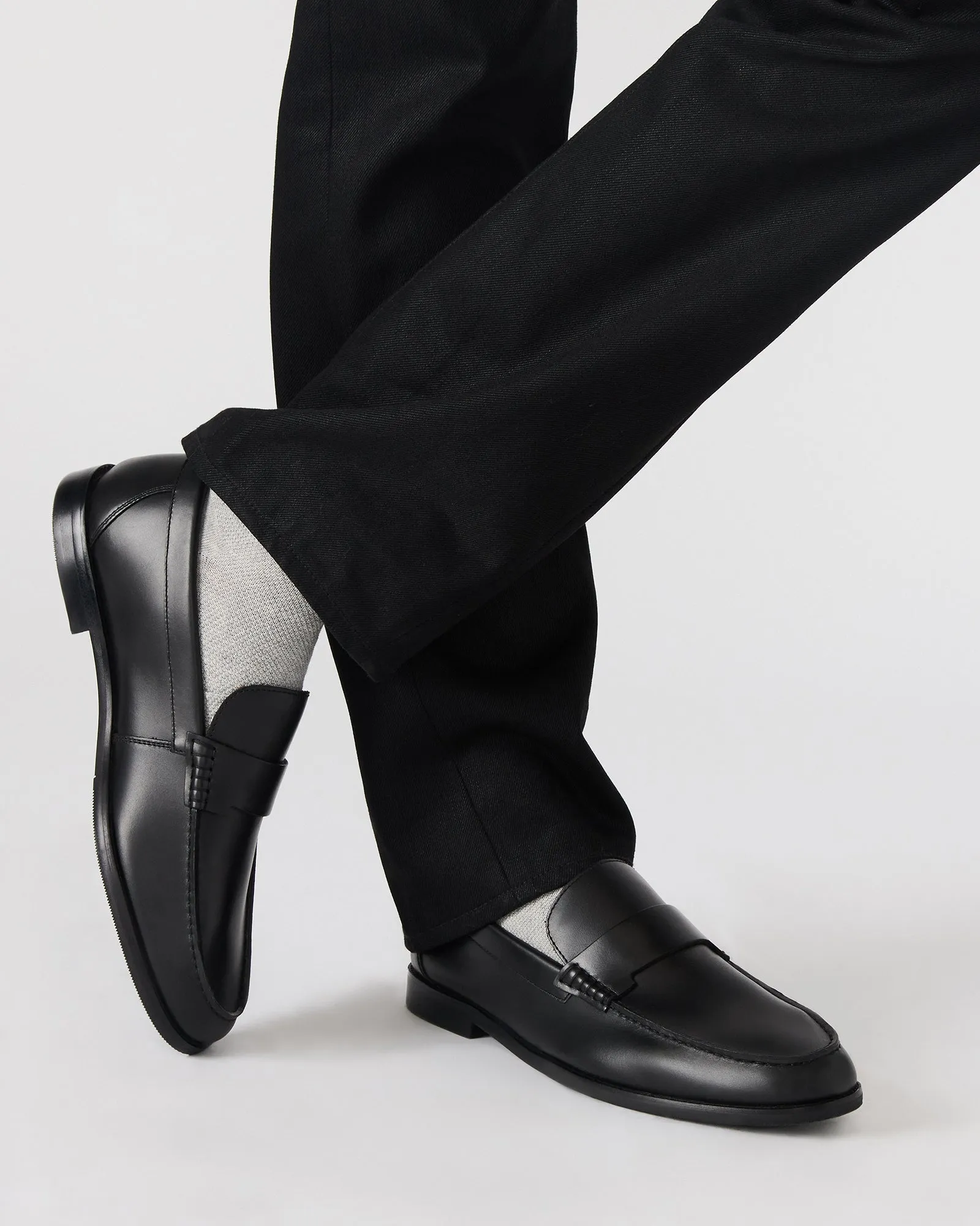 Slip On Mule Loafers COLVER BLACK LEATHER