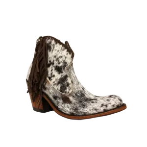 Liberty Black Ladies Pelo Granizo Fringe Cafe Cowhide Booties LB-712320-AU Baseball Boots