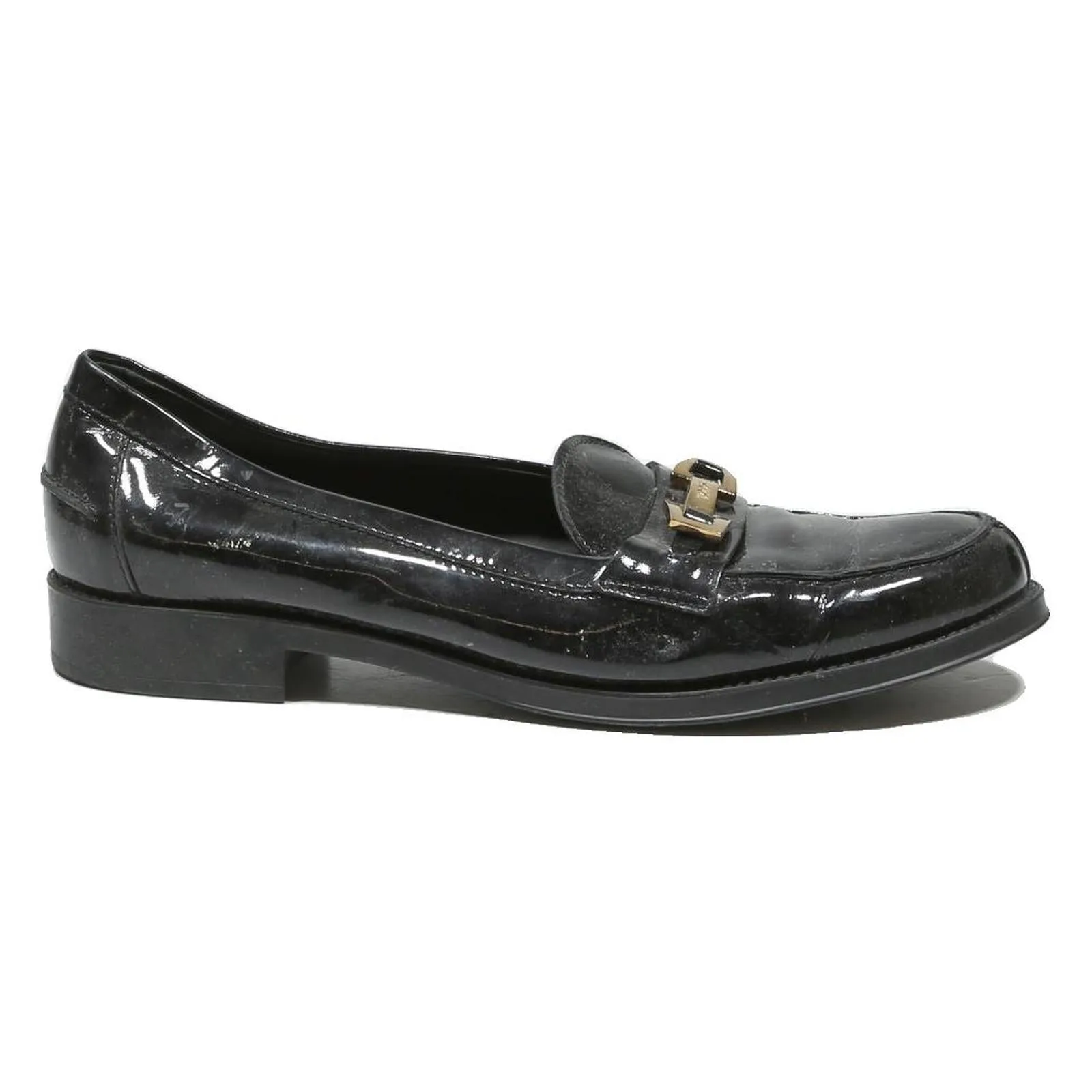 TODS Loafer Womens Leather Black UK 7.5 Stylish Classic Slip-On Comfort Fall Shoes Loafers