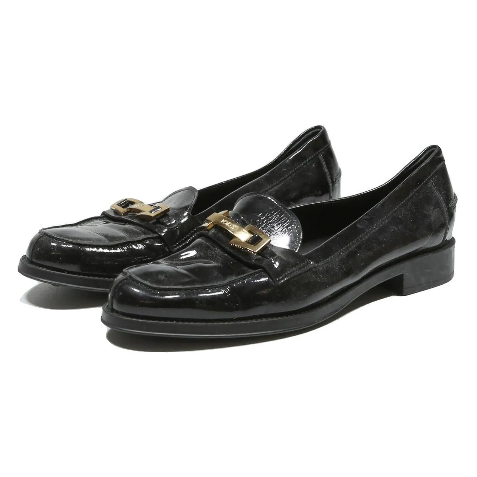 TODS Loafer Womens Leather Black UK 7.5 Stylish Classic Slip-On Comfort Loafers Bass
