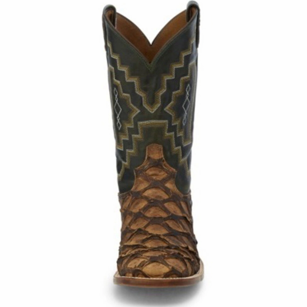 Tony Lama Men's Leviathan Pirarucu Fish Chocolate Exotic Boots 6082 Boots For Less