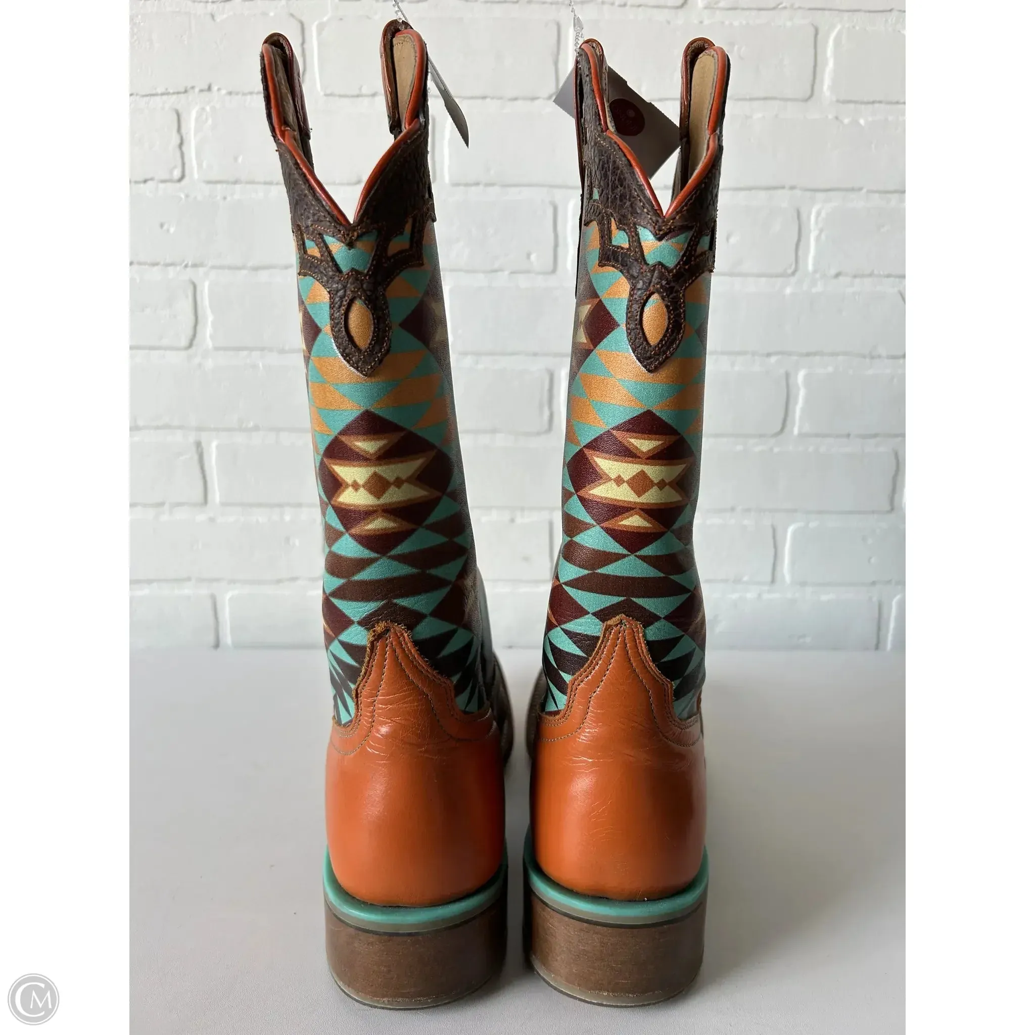 Orthopedic Boots For Plantar Fasciitis Boots Western By CINCH In Brown & Orange, Size: 10