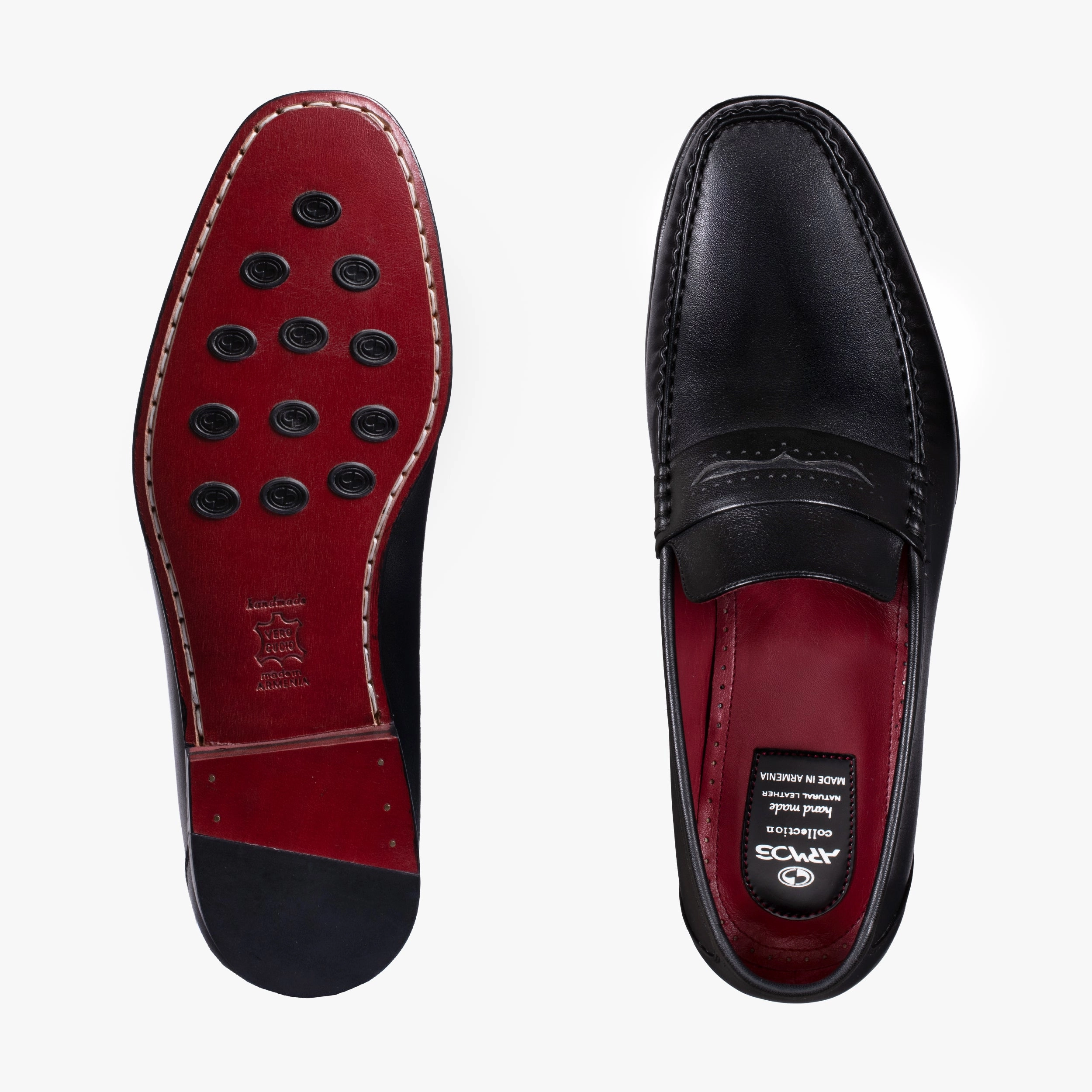 Best Slip-on Walking Shoes With Arch Support Men's Black Leather Slip-on Moccasin