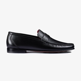 Clarks Unstructured Slip On Shoes Men's Black Leather Slip-on Moccasin