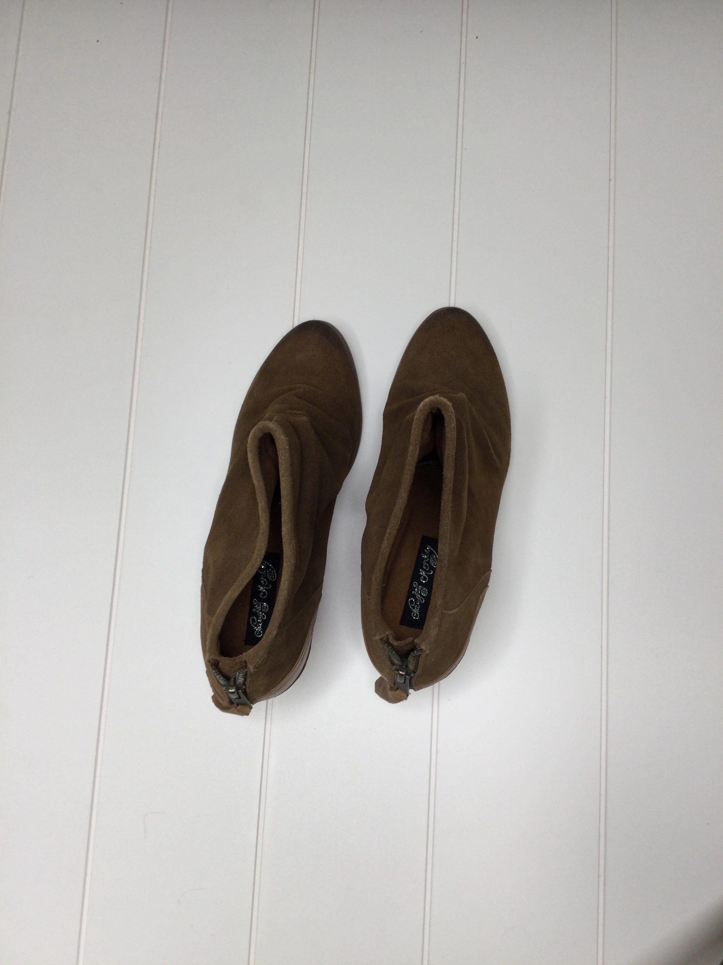 Boots Ankle Heels By Naughty Monkey  Size: 9.5 Ankle Boots Metallic