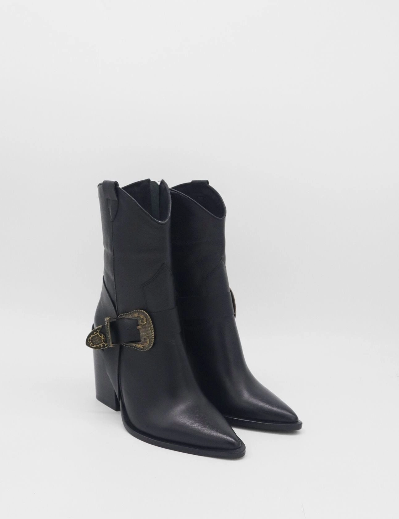 Dark Boots Rodeo western boots in black leather womens shoes