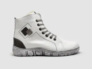 Women's Original Thick Wool-Lined Zip-Up Leather Boots - White Dresses That Look Good With Boots