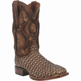 Dan Post Men's Stanley Brown Basket Weave Leather Boots DP4903 Equine Ice Boots