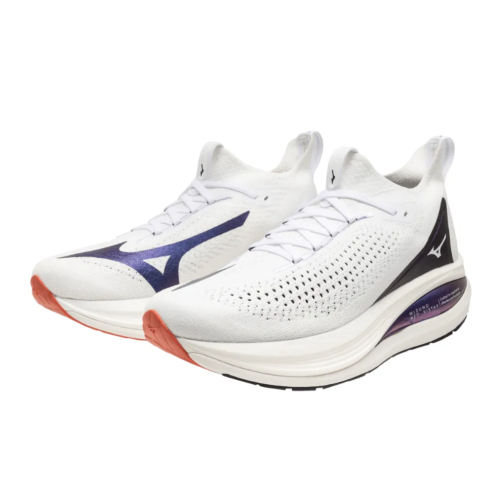 Mizuno Men's Neo Vista 2 Running Shoes in White/White/Iris Bloom AW25 Tennis Training Shoes
