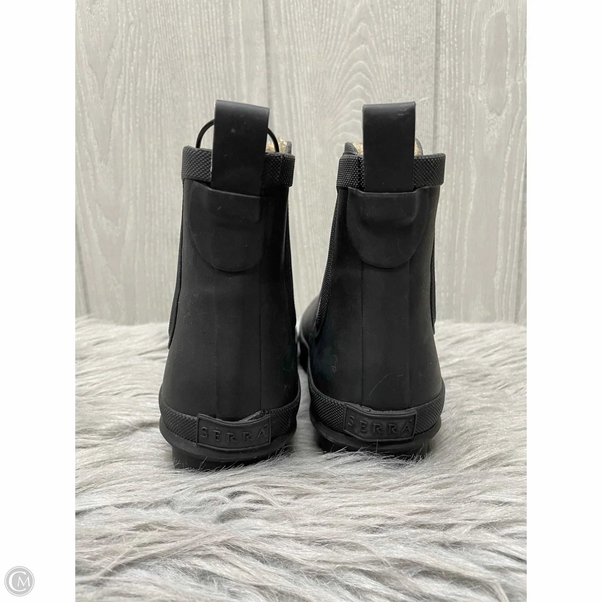 Brown Ankle Boots With Heel Boots Ankle Flats By Serra In Black, Size: 7