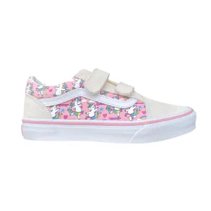 Tall City Sneakers Vans scarpa sneakers da ragazza con velcro Old Skool V Ballet Skaticorn Marshmal VN000CYDCY71 bianco-rosa