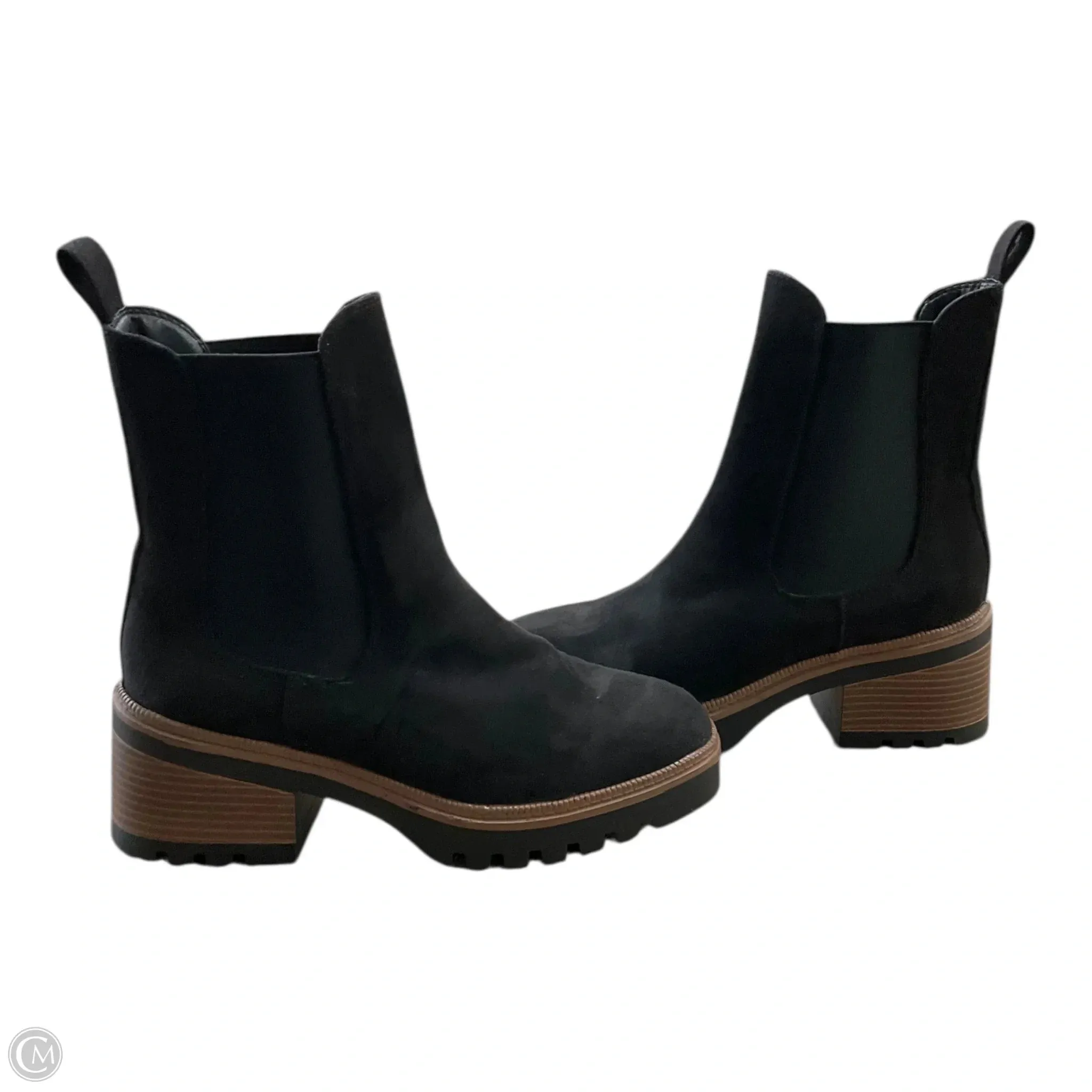 Boots Ankle Heels By Bamboo In Black, Size: 8.5 Boot Walker Ankle