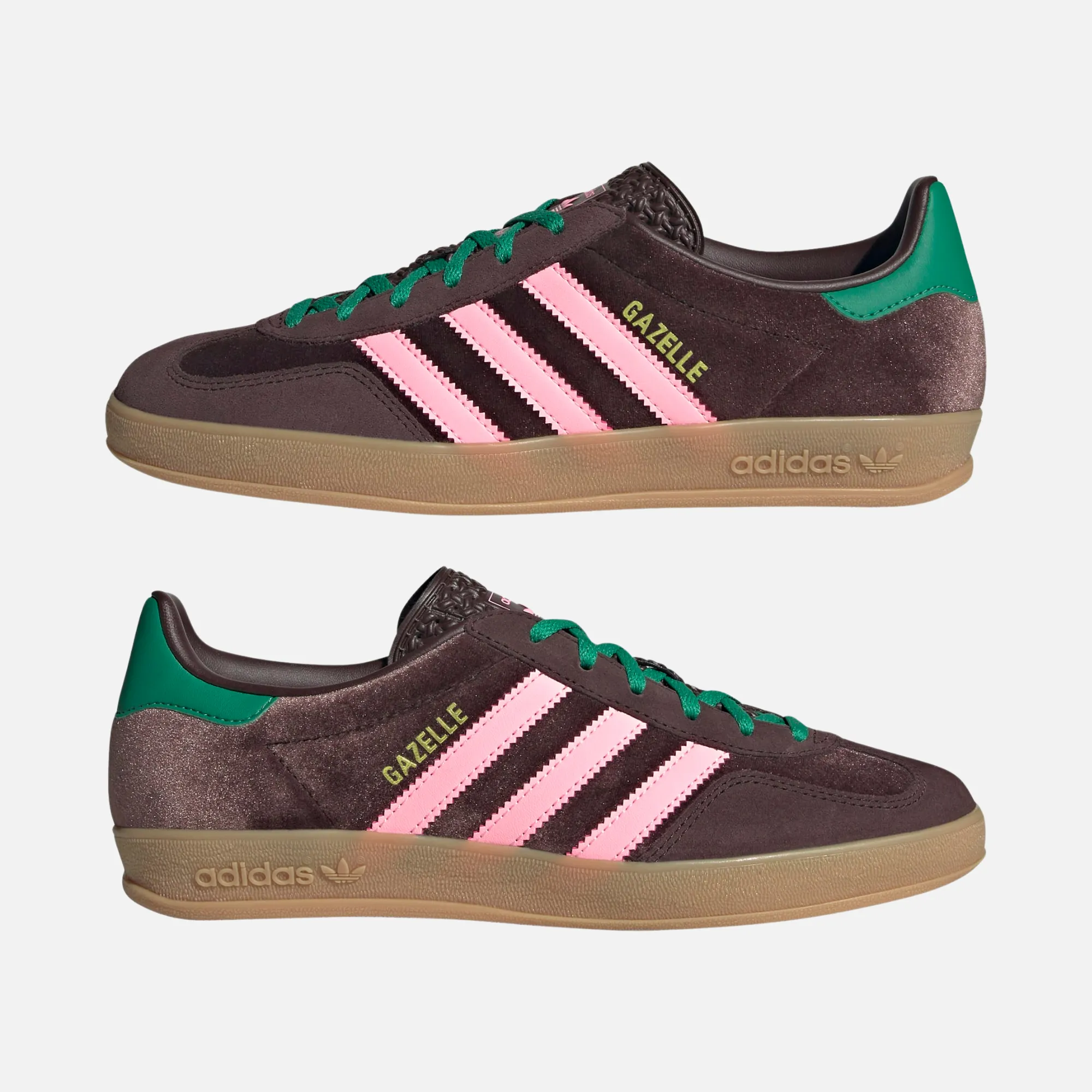Adidas Women's Gazelle Indoor Brown Velvet Training Baseball Shoes