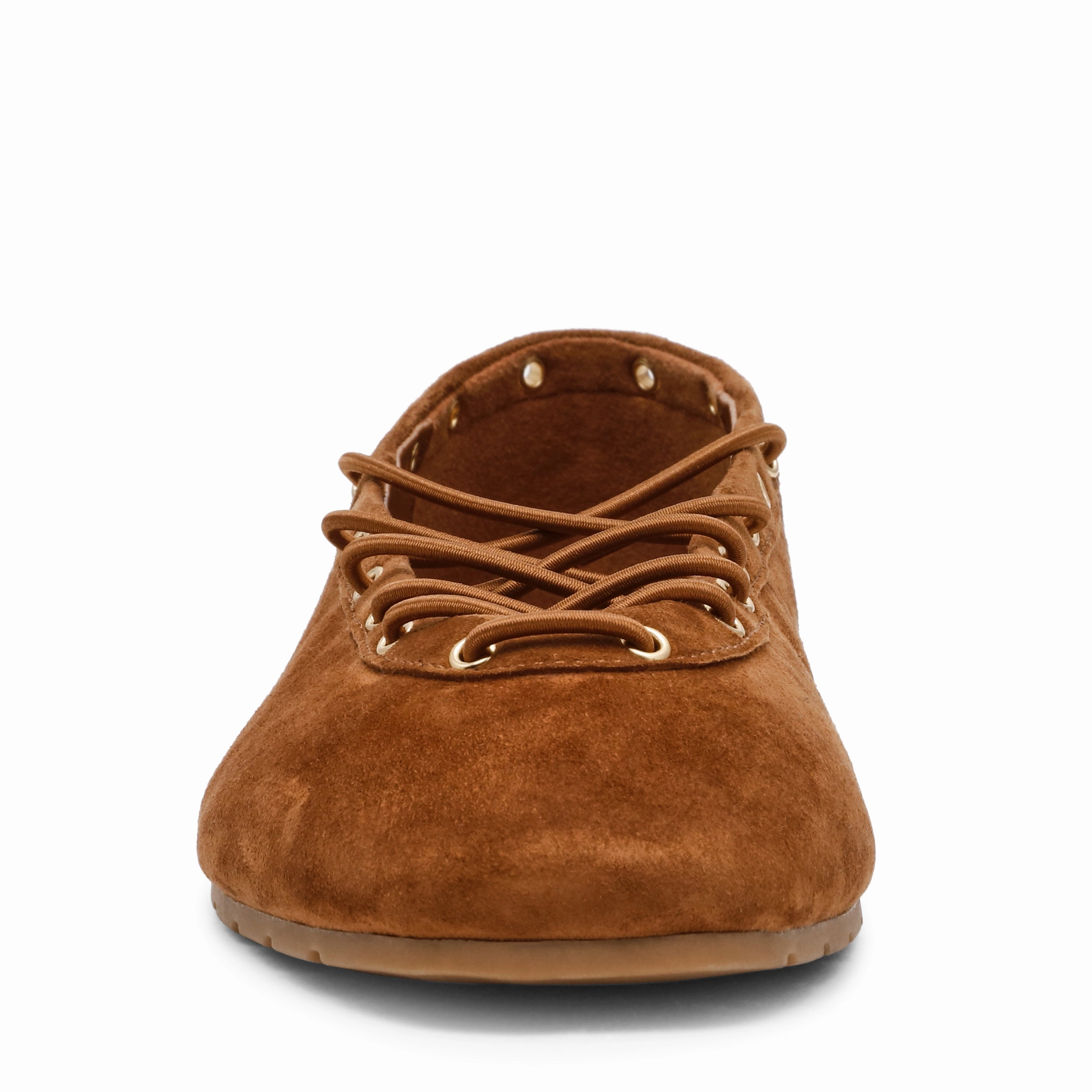 Pointe Flat Shoe CHESTNUT SUEDE Ankle Strap Flat Shoes