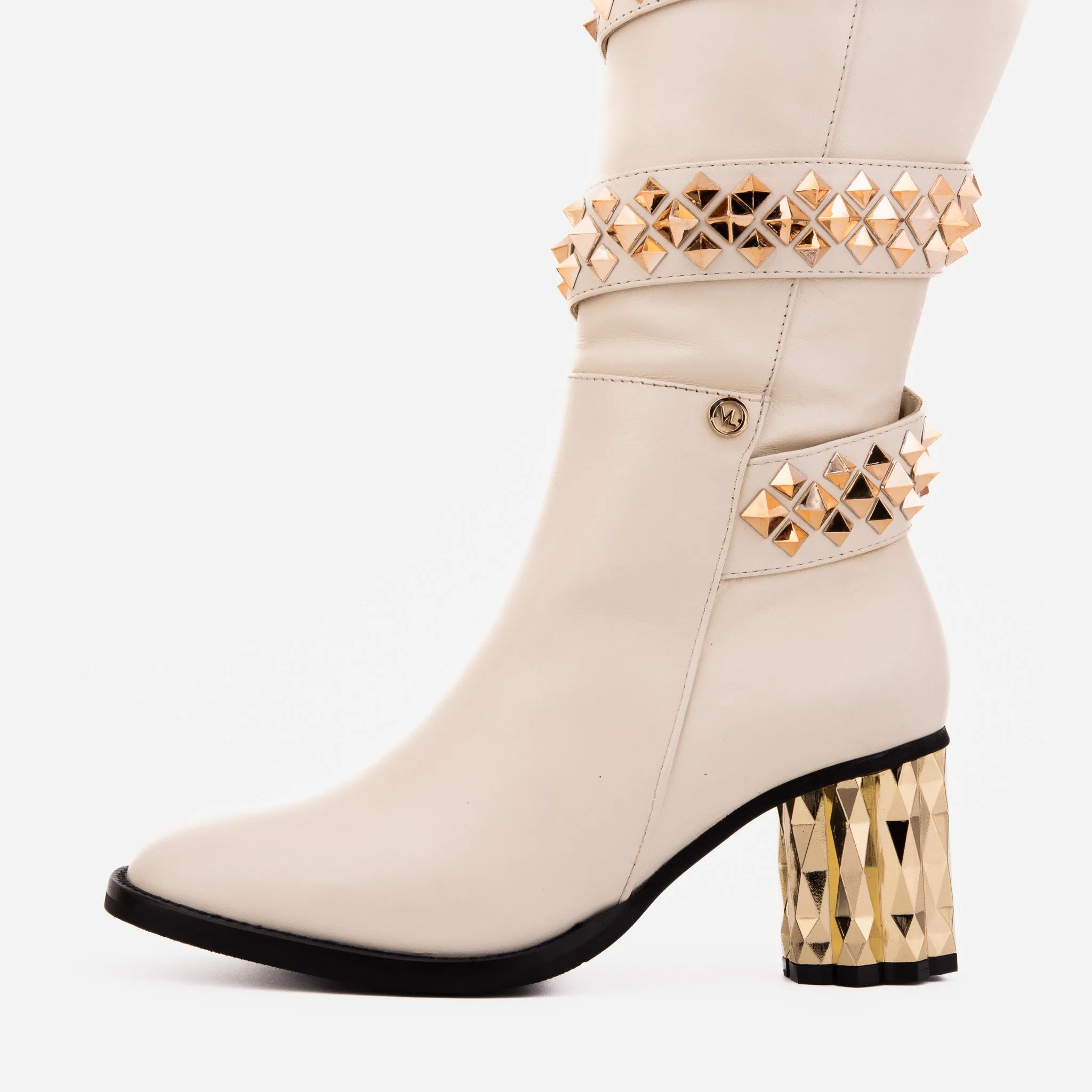 The Gladiator Cream Leather Knee High Women Boot Tall Boots Boots