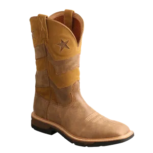 Twisted X Men's Bomber & Bomber Brown Square Toe Work Boots MXB0009 Narrow Calf Leather Boots