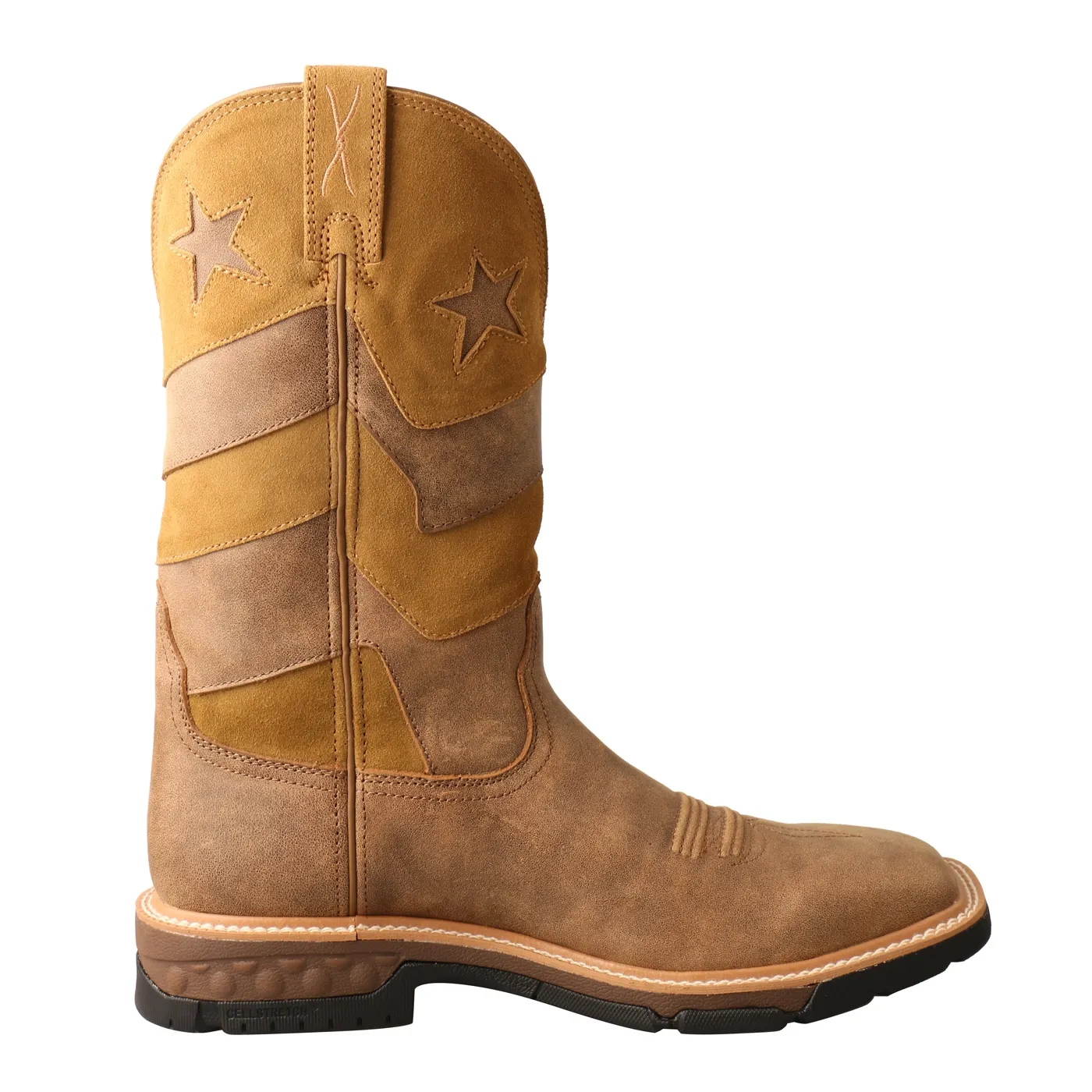 Twisted X Men's Bomber & Bomber Brown Square Toe Work Boots MXB0009 Winter Boots With Arch Support