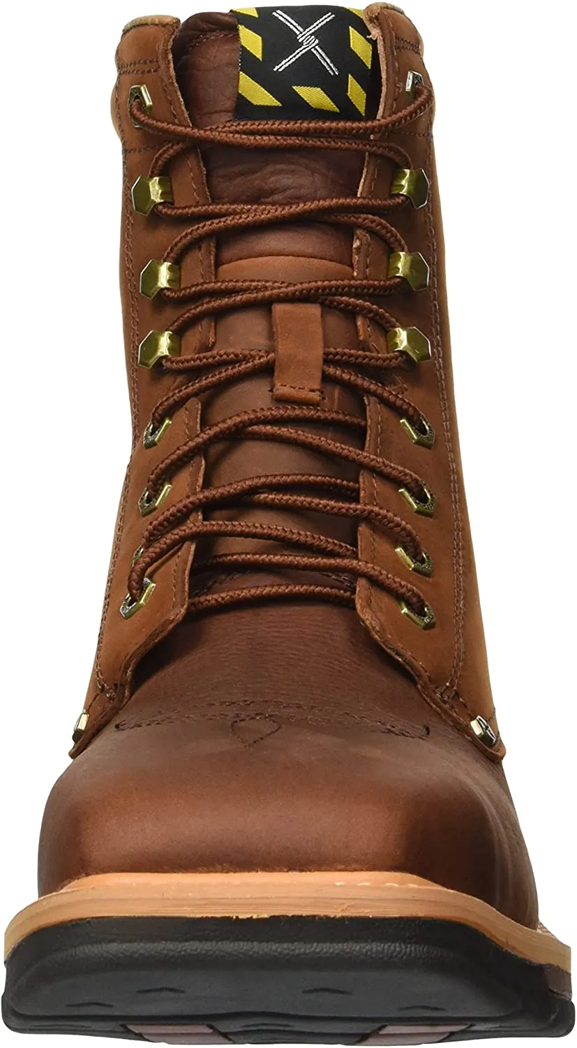 Bershka Boots Twisted X Men's Lite Cowboy Lacer Workboot, Color: Brown/Rust (Mlcslw1)