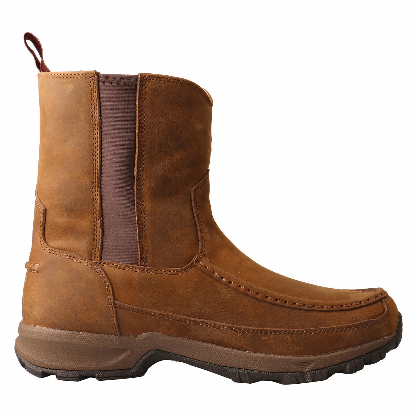 Knee High Lug Sole Boots Twisted X 8" Pull On Hiker- Distressed Saddle Work Boots MHKB003