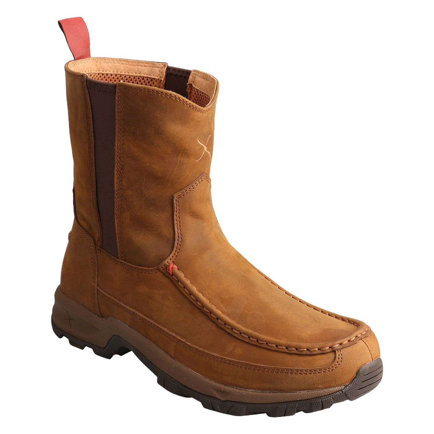 El Toro Boots Twisted X 8" Pull On Hiker- Distressed Saddle Work Boots MHKB003