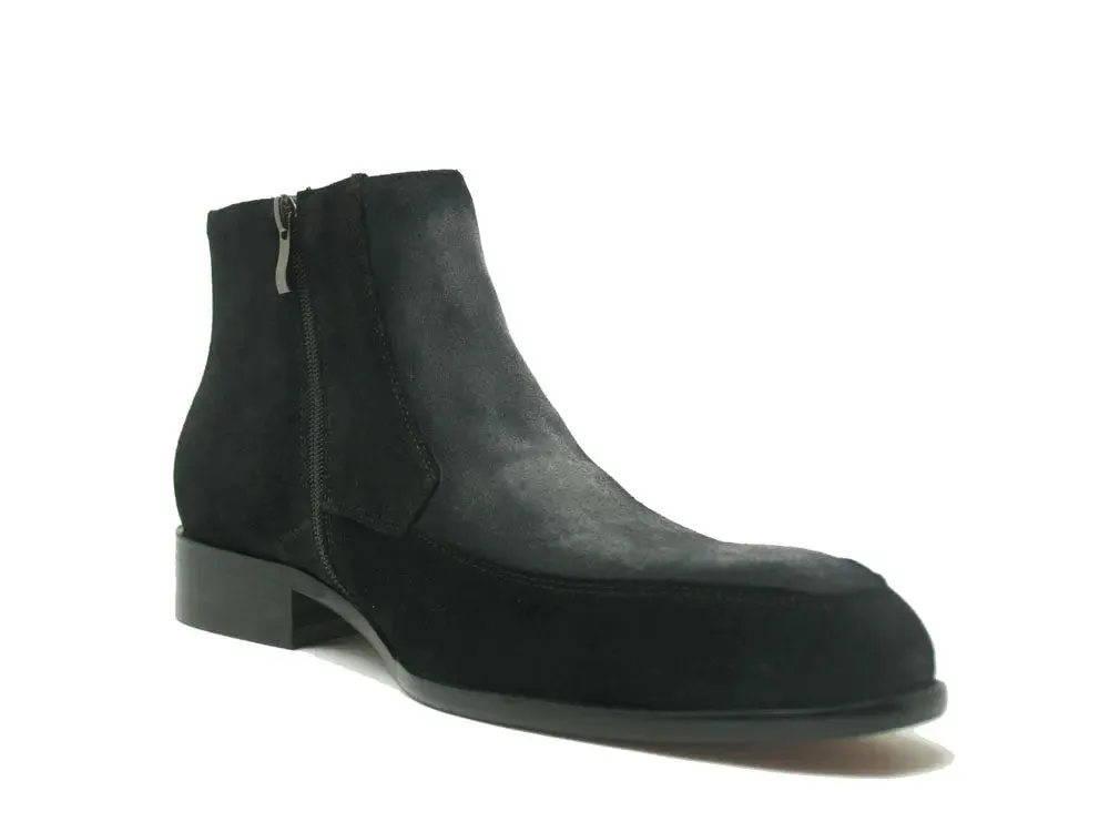 Square Toe Black Boots Womens Two Tone Suede Chelsea Boots