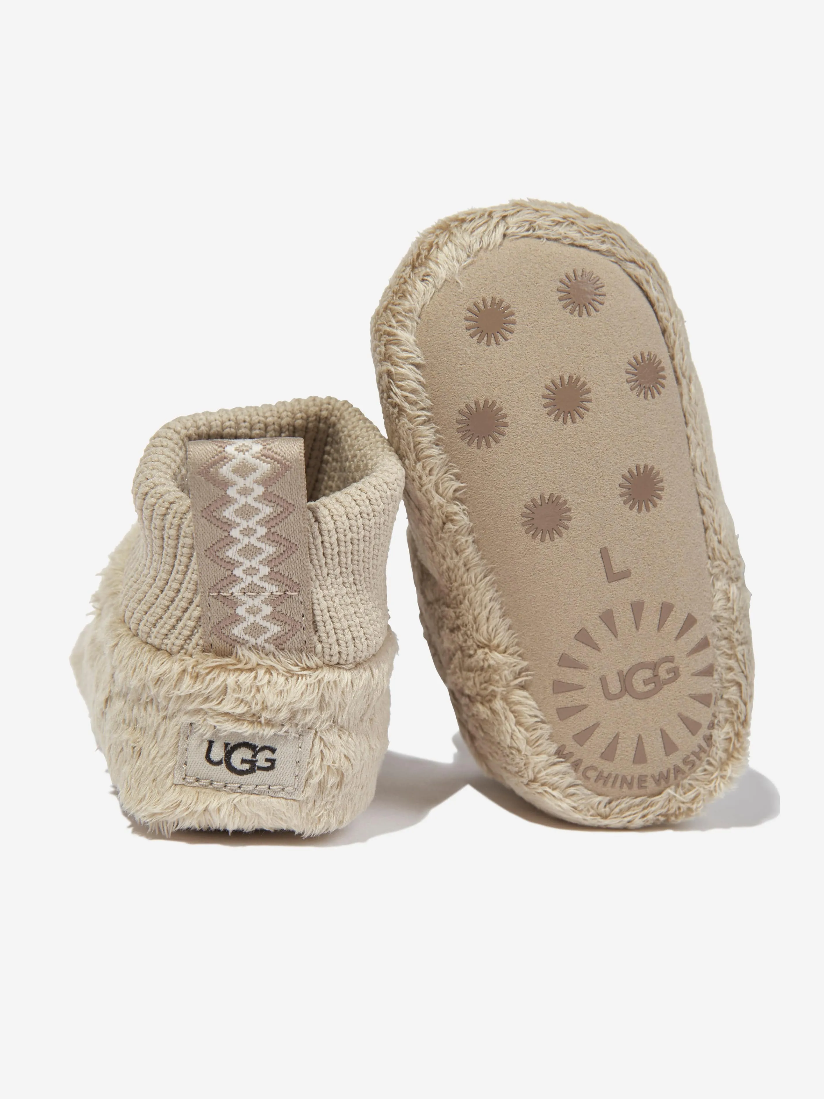 UGG Baby Nesti Booties in Beige Wide Calf Motorcycle Boots