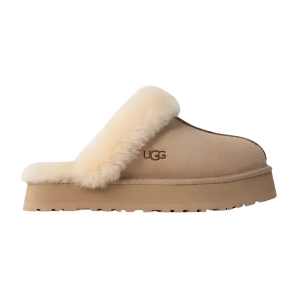 White Leather Slip On UGG Women's Disquette Sand