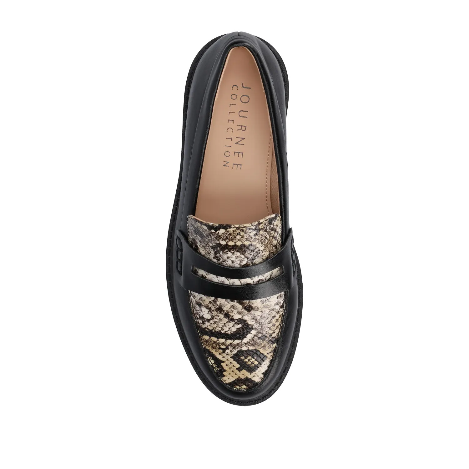 KENLY LOAFER FLATS IN SNAKE Snaffle Pebble Grain Leather Kiltie Loafers
