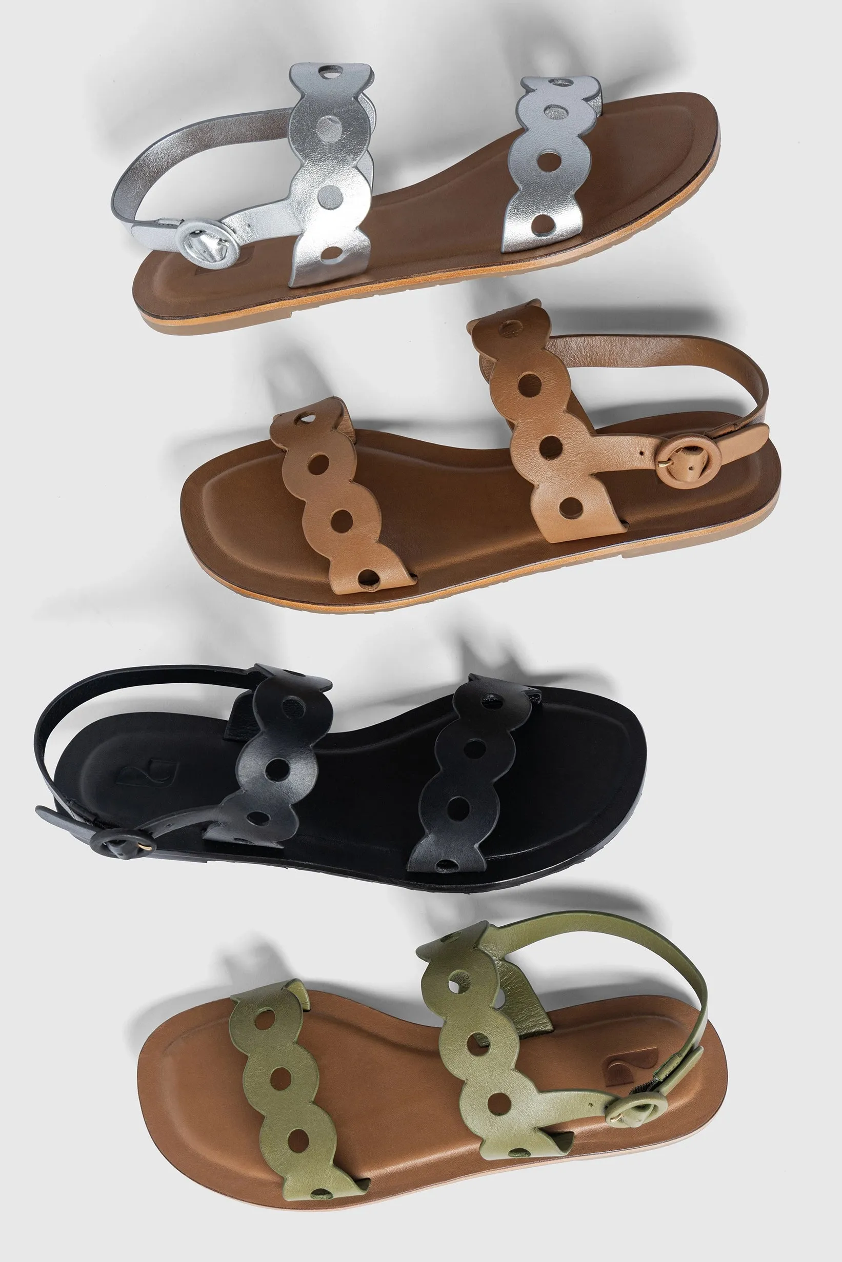 Flat Feet Work Shoes Florence Flat Sandal In Black Leather