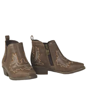 Ariat Toddler Dixon Mya Western Stitched Tan Booties A441002008 Boots Wide Toe Box