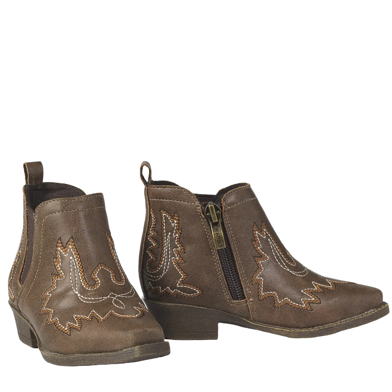 Ariat Toddler Dixon Mya Western Stitched Tan Booties A441002008 Cowgirl Boots Jeans