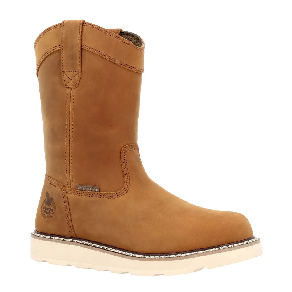 Core 37 Wedge 10 Inch Pull On Plain Waterproof Steel Toe Work Boots Cowtown Boots El Paso Tx