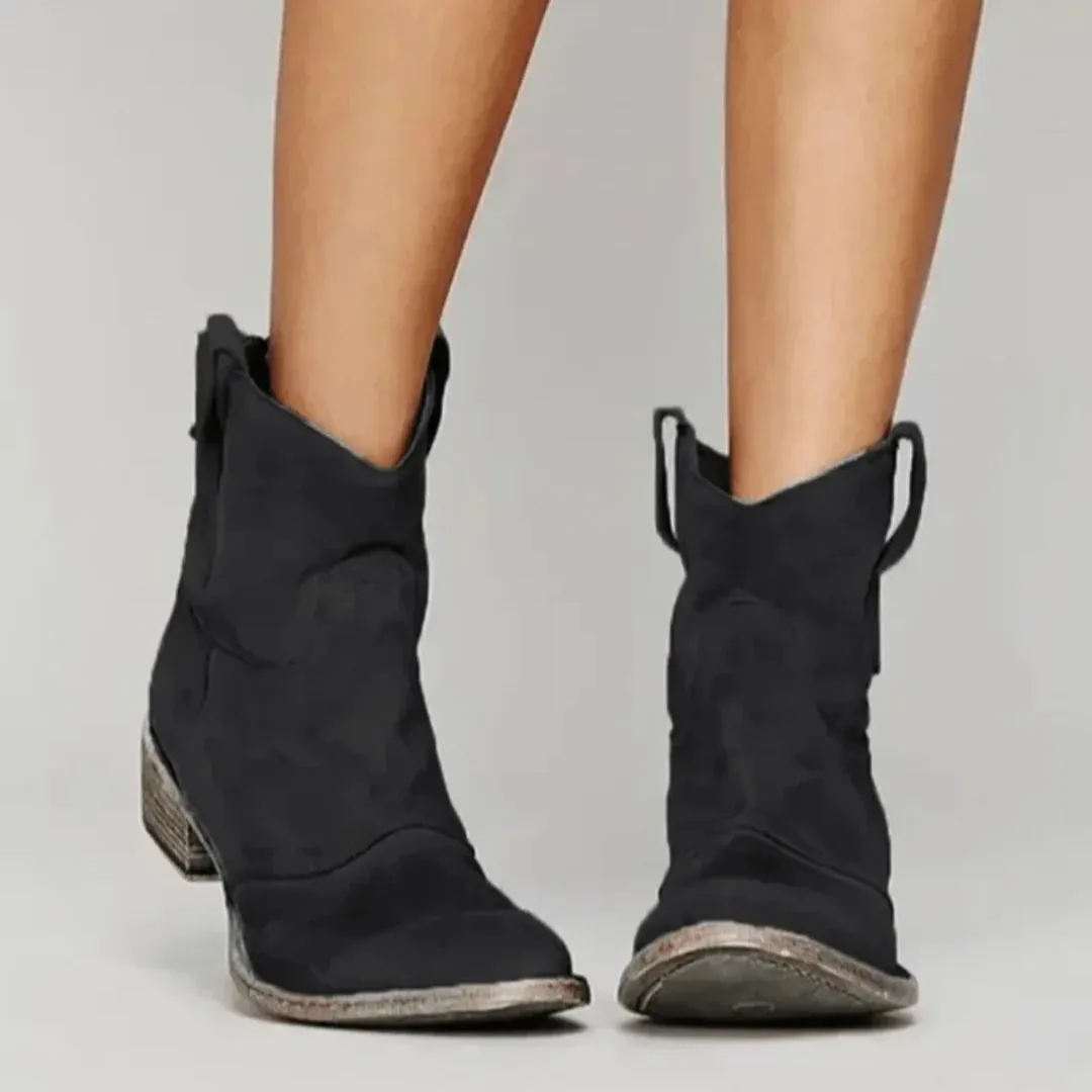 Alexandra Suede Curve Boots