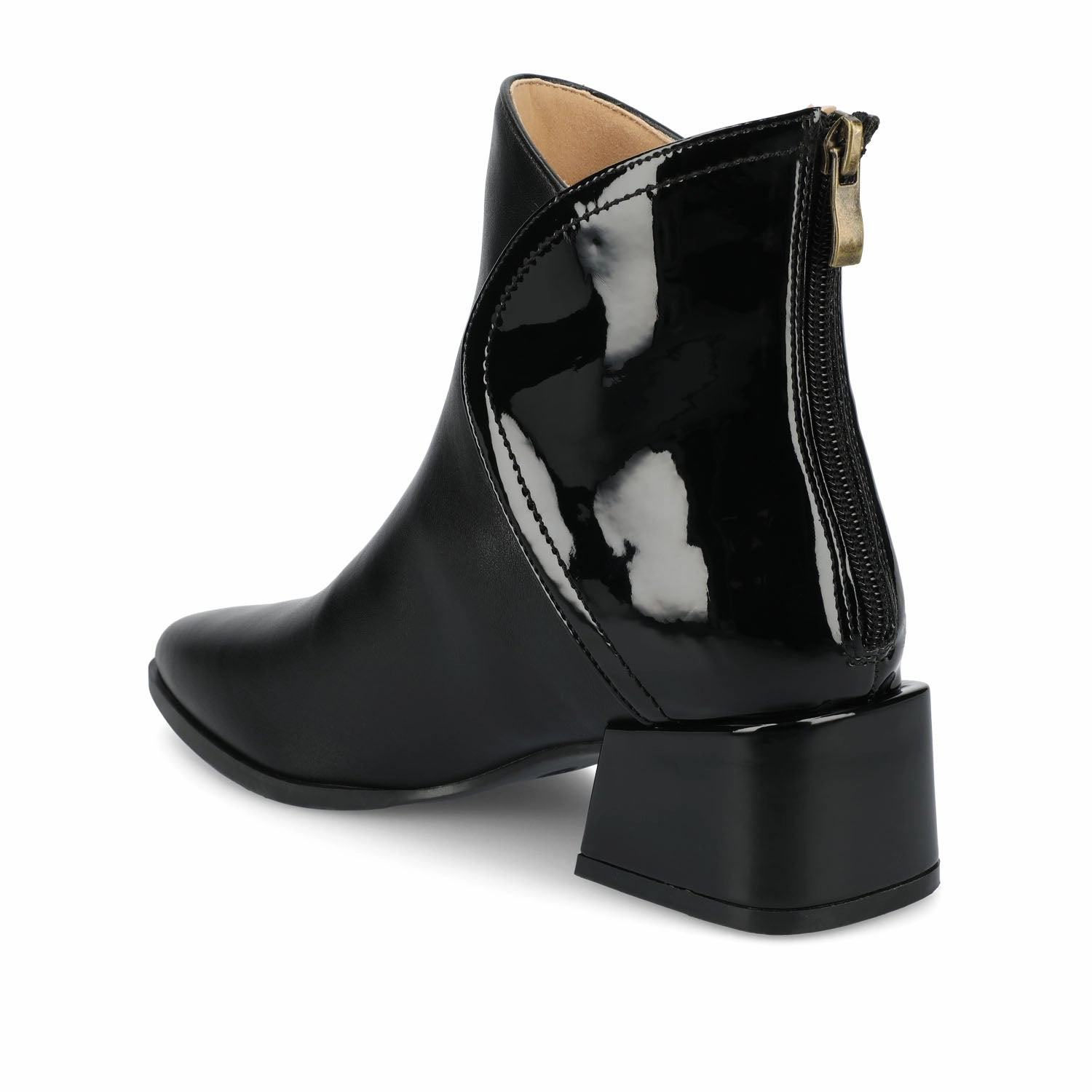 CONSUELLO POINTED TOE BOOTIES IN VEGAN LEATHER Boots Low Heel Ankle