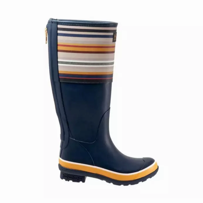 Pendleton Ladies Bridger Stripe Navy Tall Rubber Boots PW2279-410 Cloud Boots