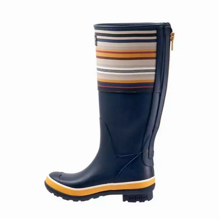 Minnetonka Boots Pendleton Ladies Bridger Stripe Navy Tall Rubber Boots PW2279-410