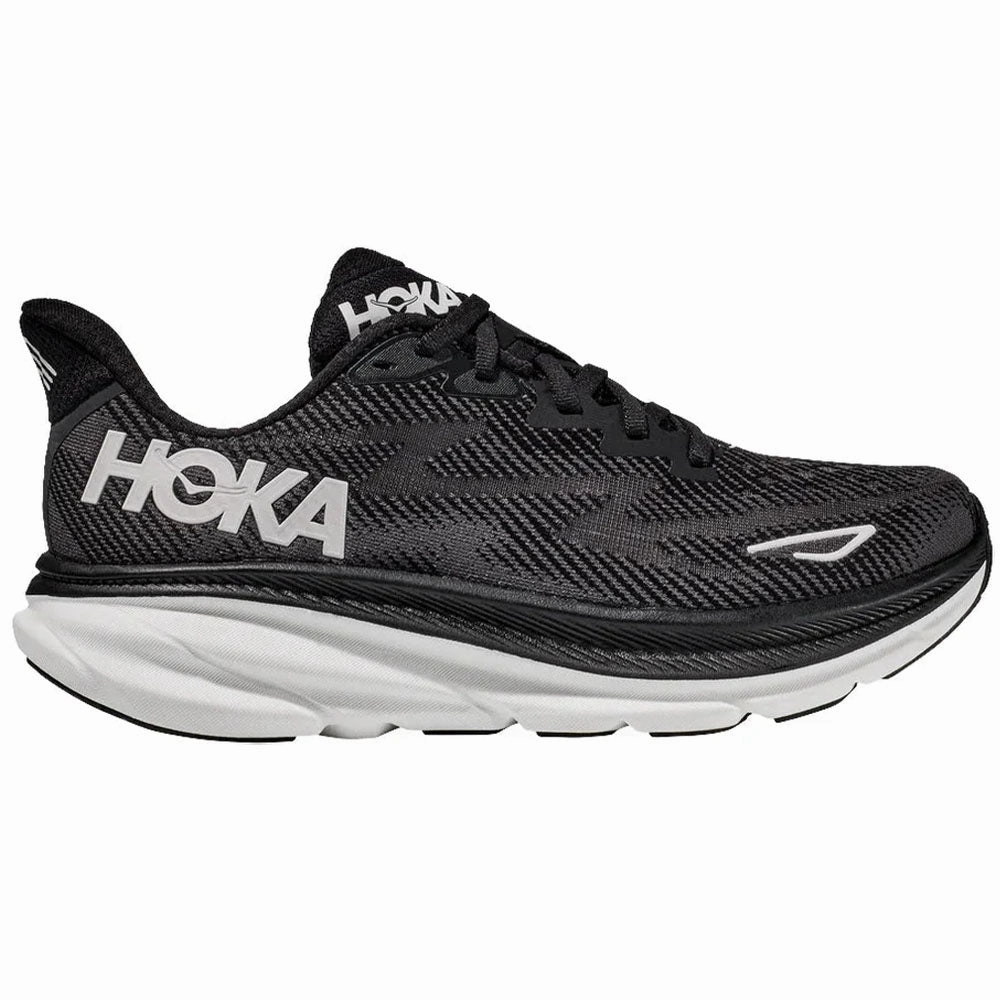 Orland Park Men's Hoka Clifton 9, Black/White, 10 D Medium