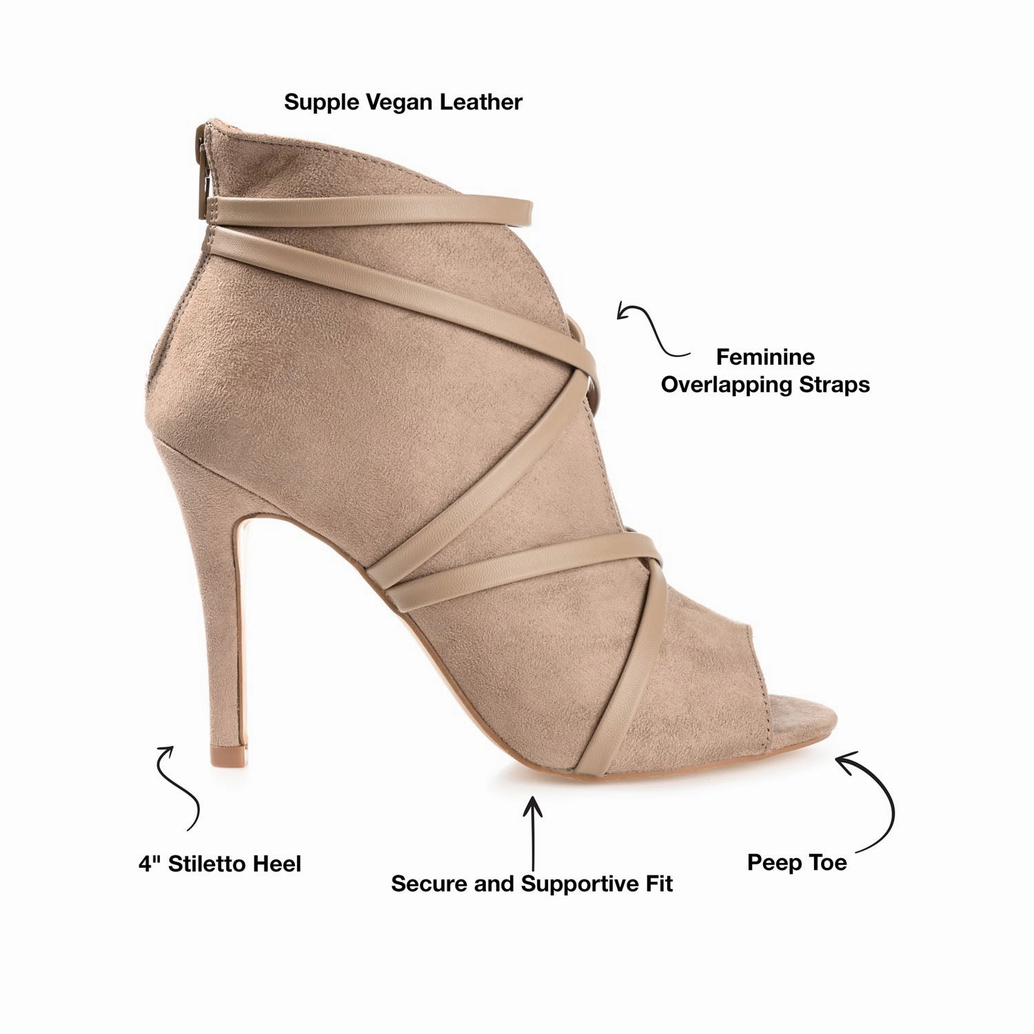 SAMARA STILETTO HEELED BOOTIES IN FAUX SUEDE Boots Tactical