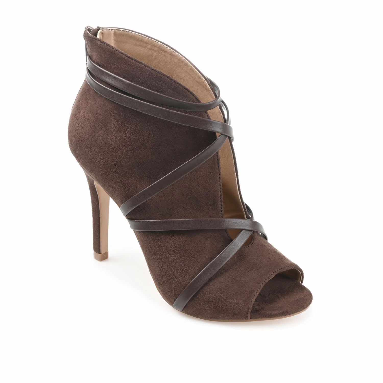SAMARA STILETTO HEELED BOOTIES IN FAUX SUEDE