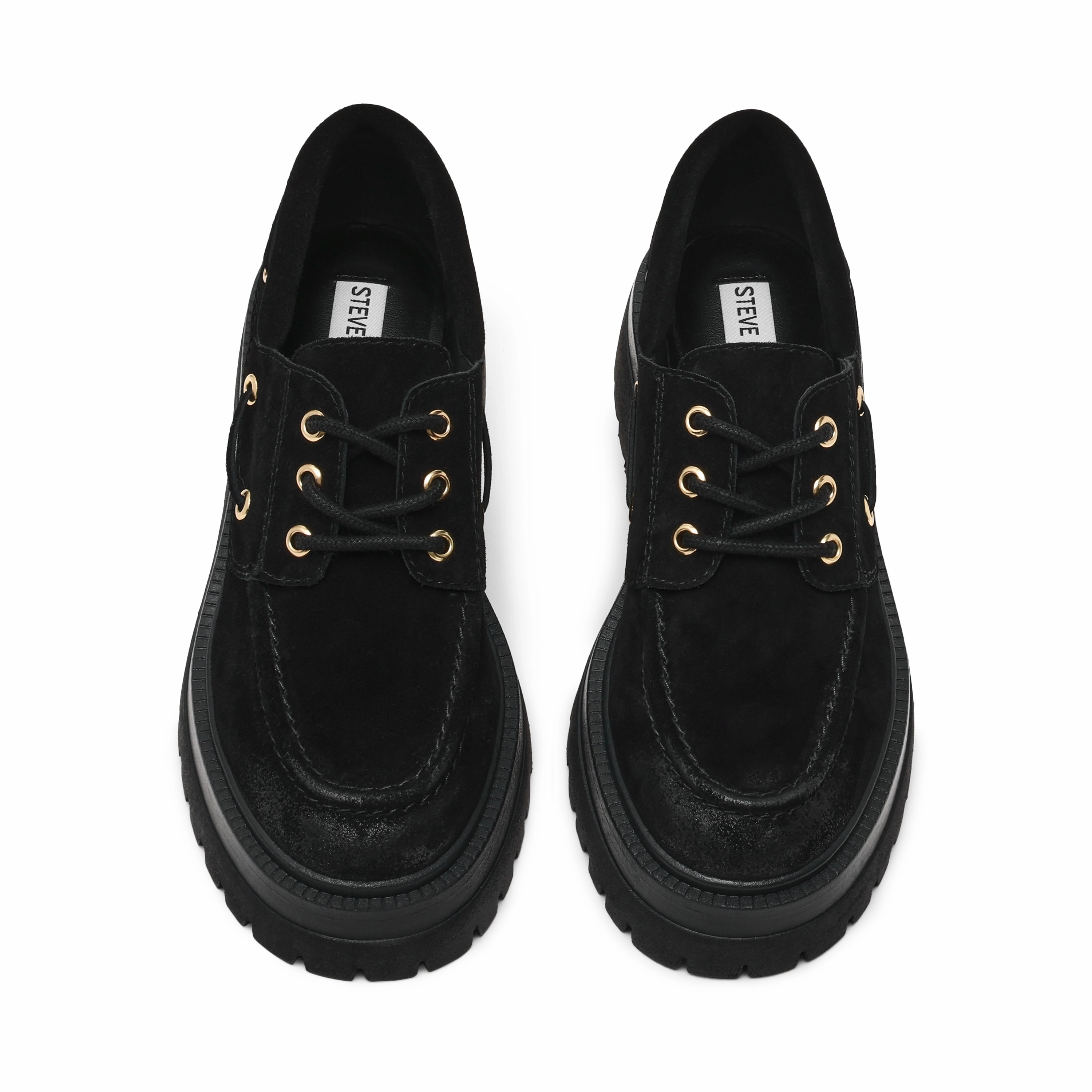 Detroit Flat Shoe BLACK SUED Shoes With A Flat Sole