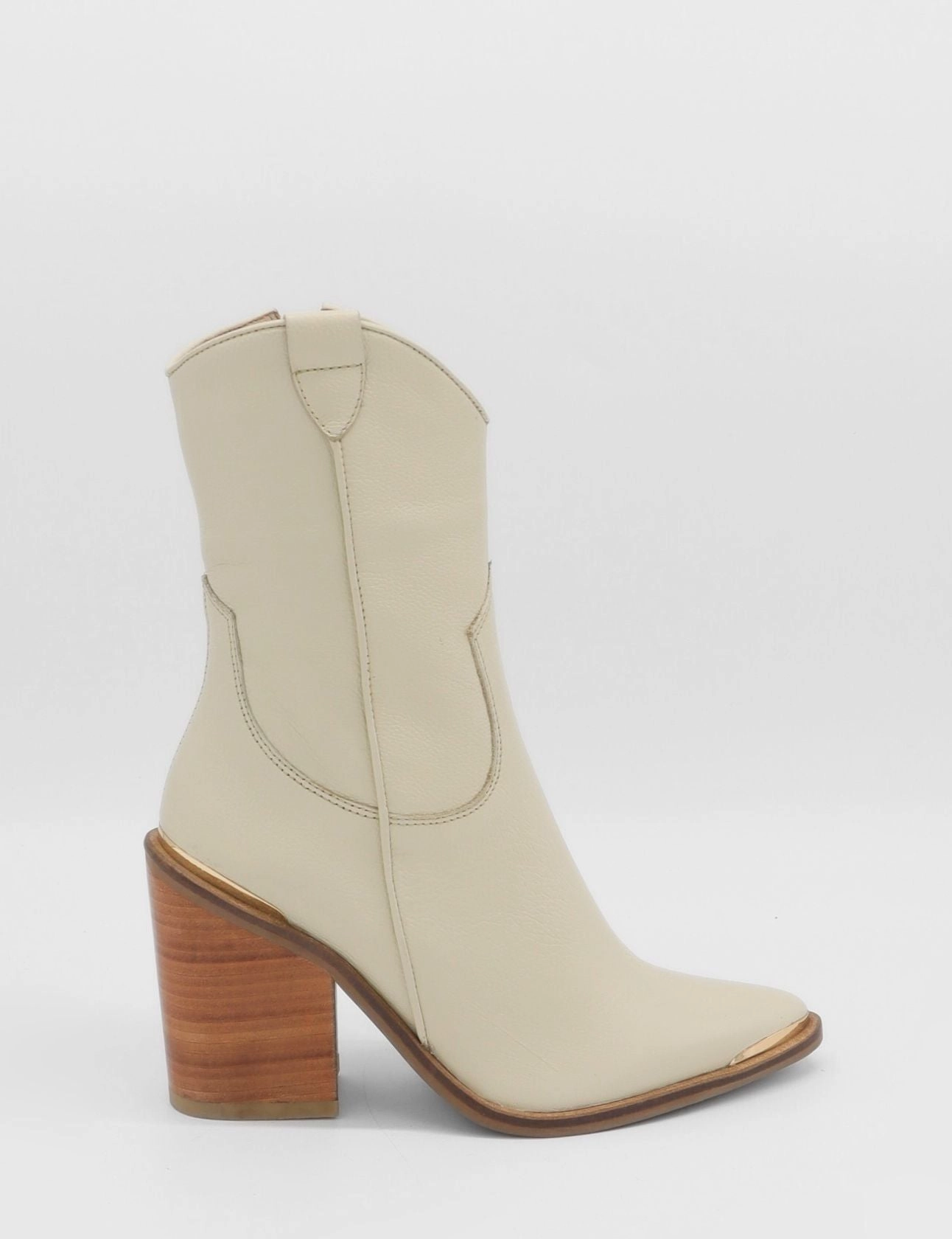 Coachella western cowboy boots in ivory leather womens shoes Surplus Combat Boots