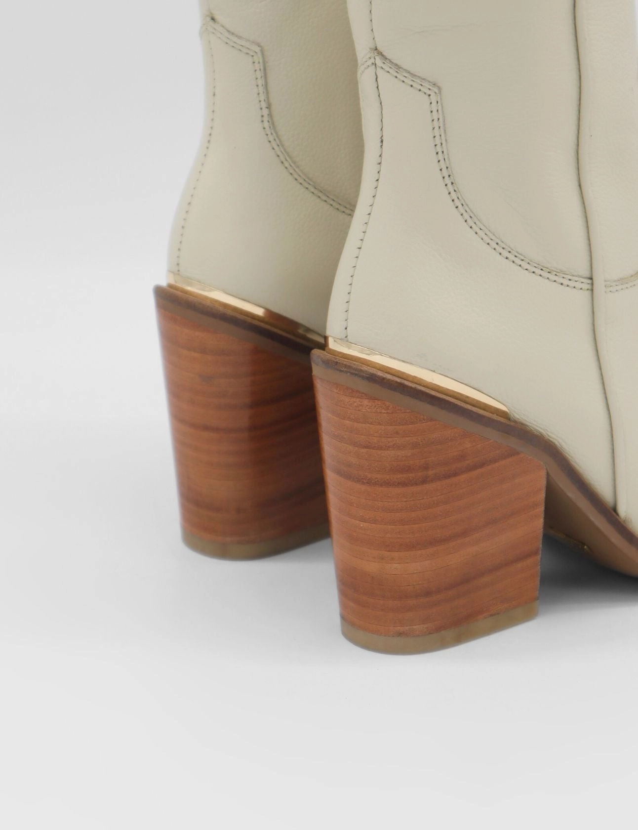 Coachella western cowboy boots in ivory leather womens shoes Lace Up Boots Work Boots