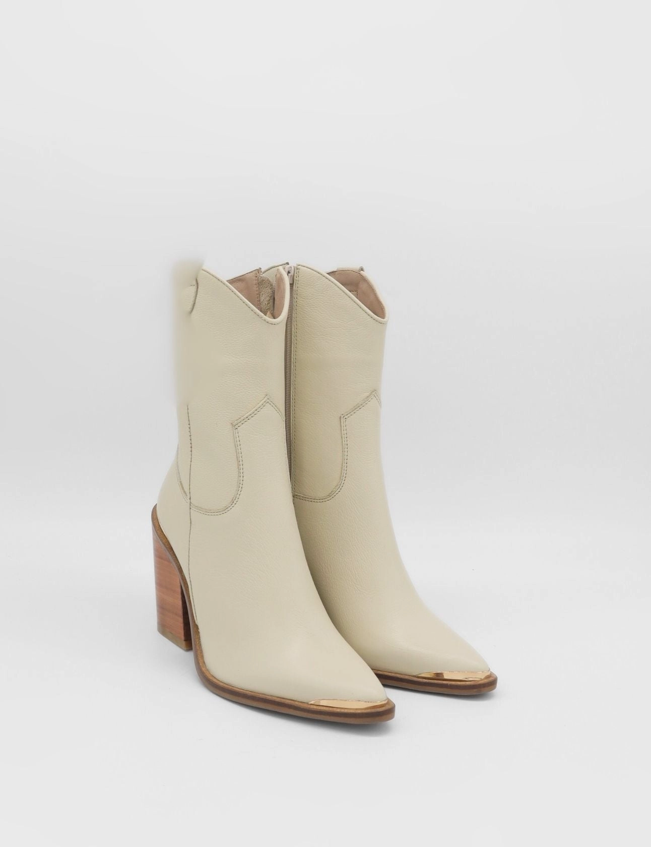 Coachella western cowboy boots in ivory leather womens shoes Shoe Rack For Boots