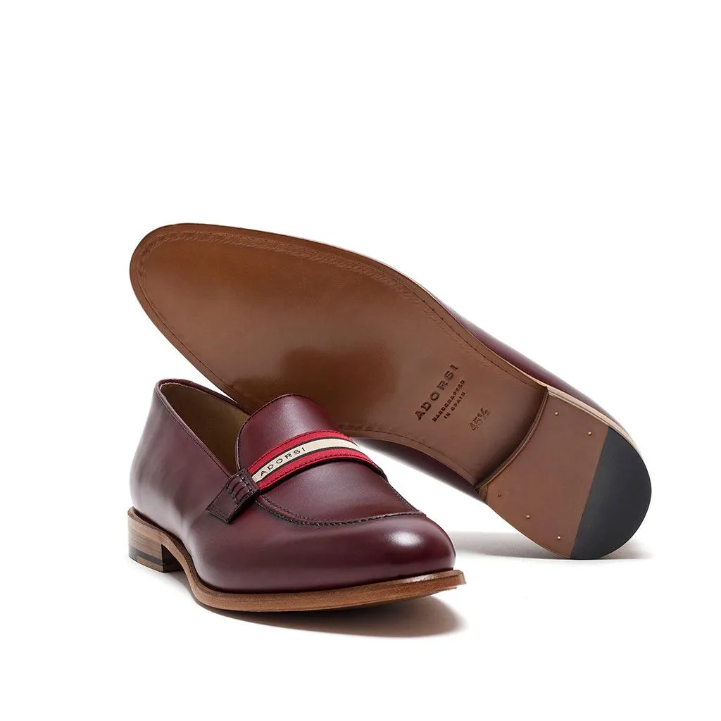 Burgundy Calf Web Stripe Loafer Gucci Loafers With Heel