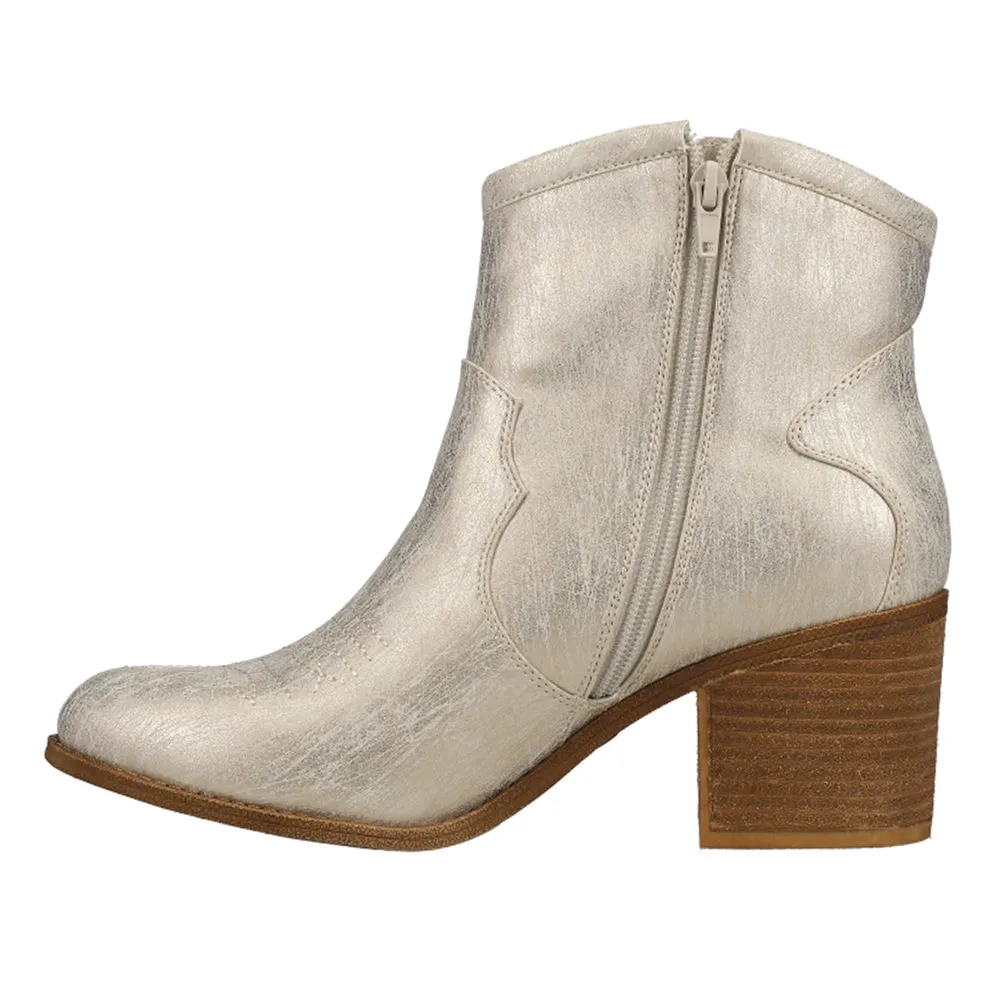 Unite Metallic Round Toe Cowboy Booties Elliotts Boots Alcoa