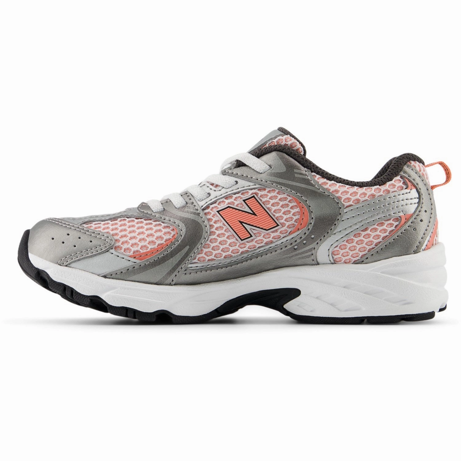 Back Open Sneakers New Balance Dark Silver Metallic New Balance 530 Kids Bungee Lace