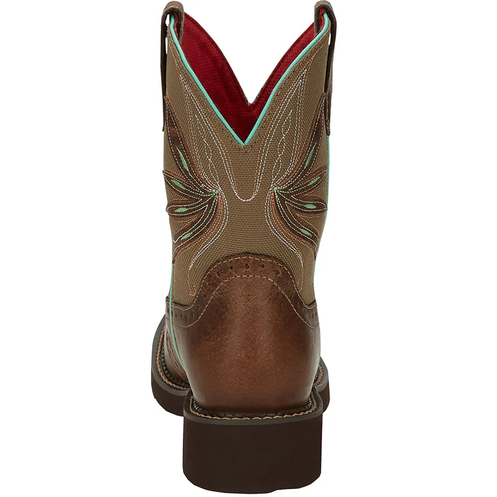 Nettie 8 Inch Square Toe Cowboy Boots Boots Beige