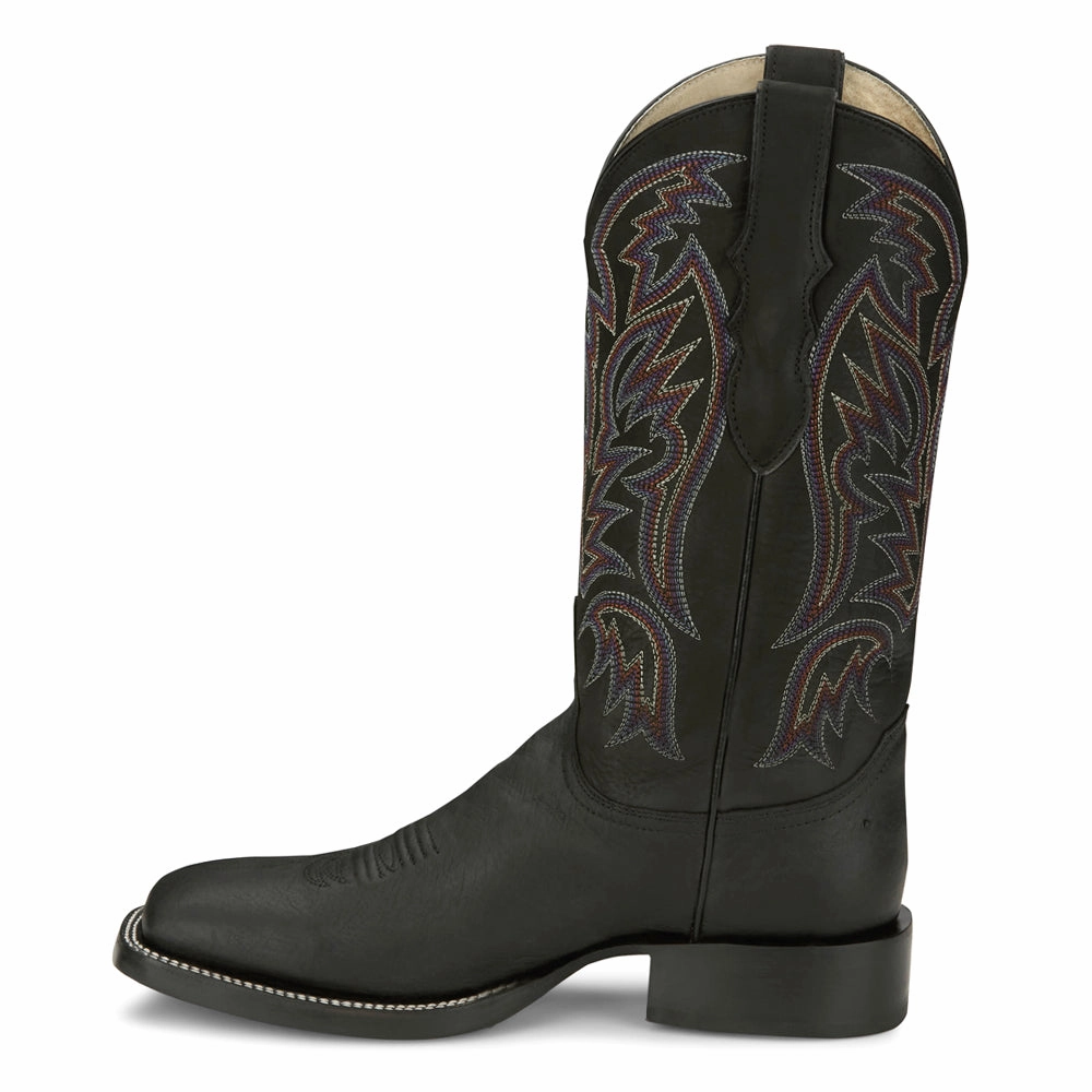 Elliott's Boots Three Bars 13 Inch Smooth Ostrich Square Toe Cowboy Boots